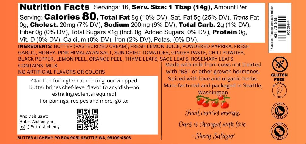 Sundried Tomato Whipped Butter